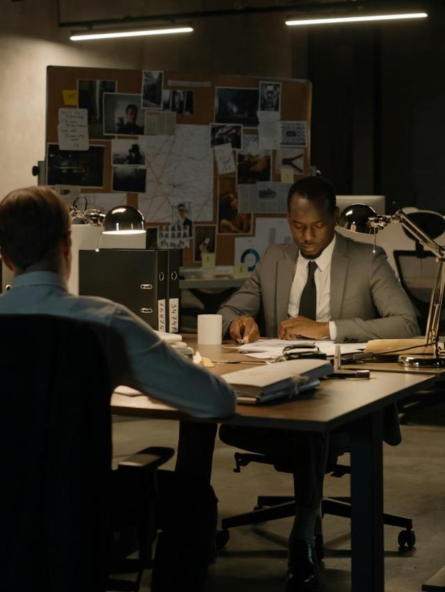 men sitting on chair working together