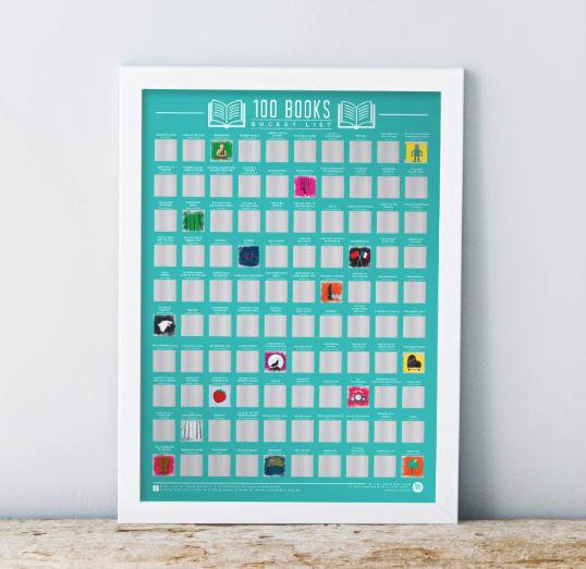 Best Gifts for Book Lovers: Gift Republic 100 Books Bucket List Poster