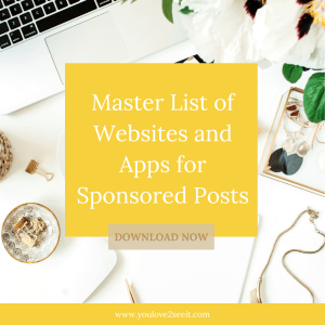 Master List of Websites and Apps for Sponsored Posts